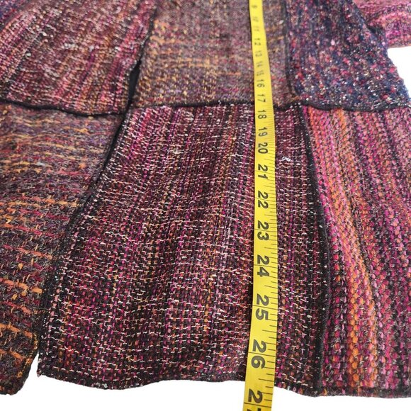 Vintage Coldwater Creek Tweed Jacket Blazer Boho Patchwork Artsy Lagenlook  Sz L - Picture 7 of 12